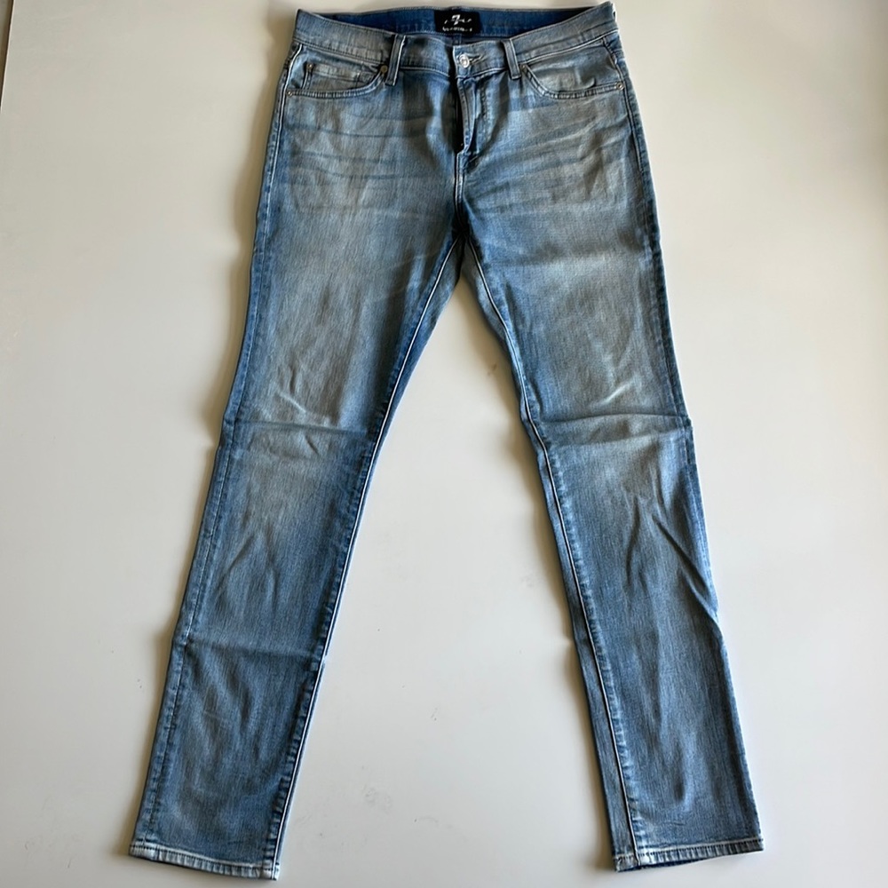 7 For All Mankind Paxtyn Luxe Performance Tapered Skinny Jeans Size 32